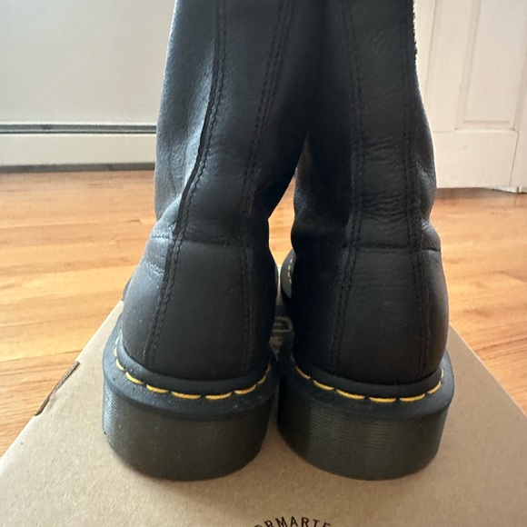Dr. Martens Pascal Black Boots with Yellow Stitching - Picture 2 of 7